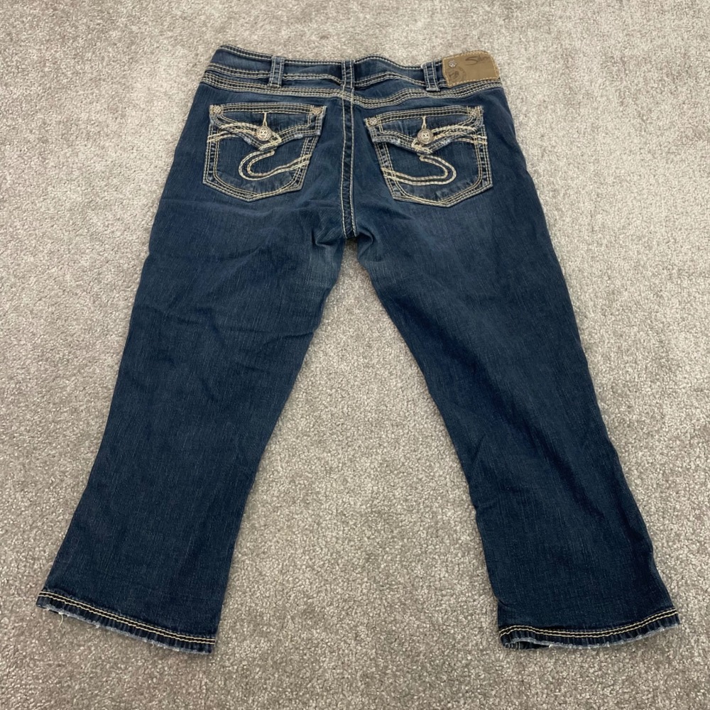 Silver Jeans Capri Womens 32 Suki Surplus Dark Wash Denim (Size Tag 30) Y2K